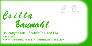 csilla baumohl business card
